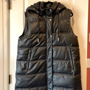 NWT Zara puffer faux leather vest.